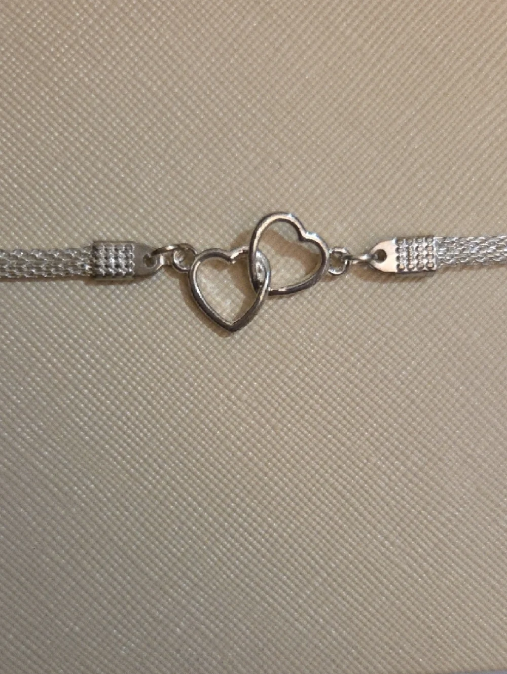 Silver Tone Double Heart Chain Bracelet With Extender 7in - Women Jewelry